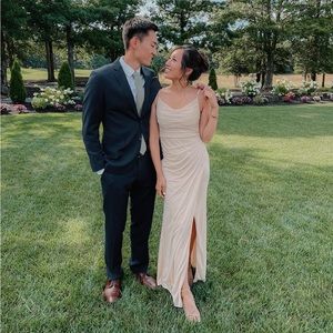 Azazie Deandre Bridesmaid Dress in Champagne - custom sized 0-2 (see details)